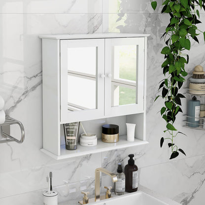 Modern White MDF Bathroom Mirror Cabinet for Renovations