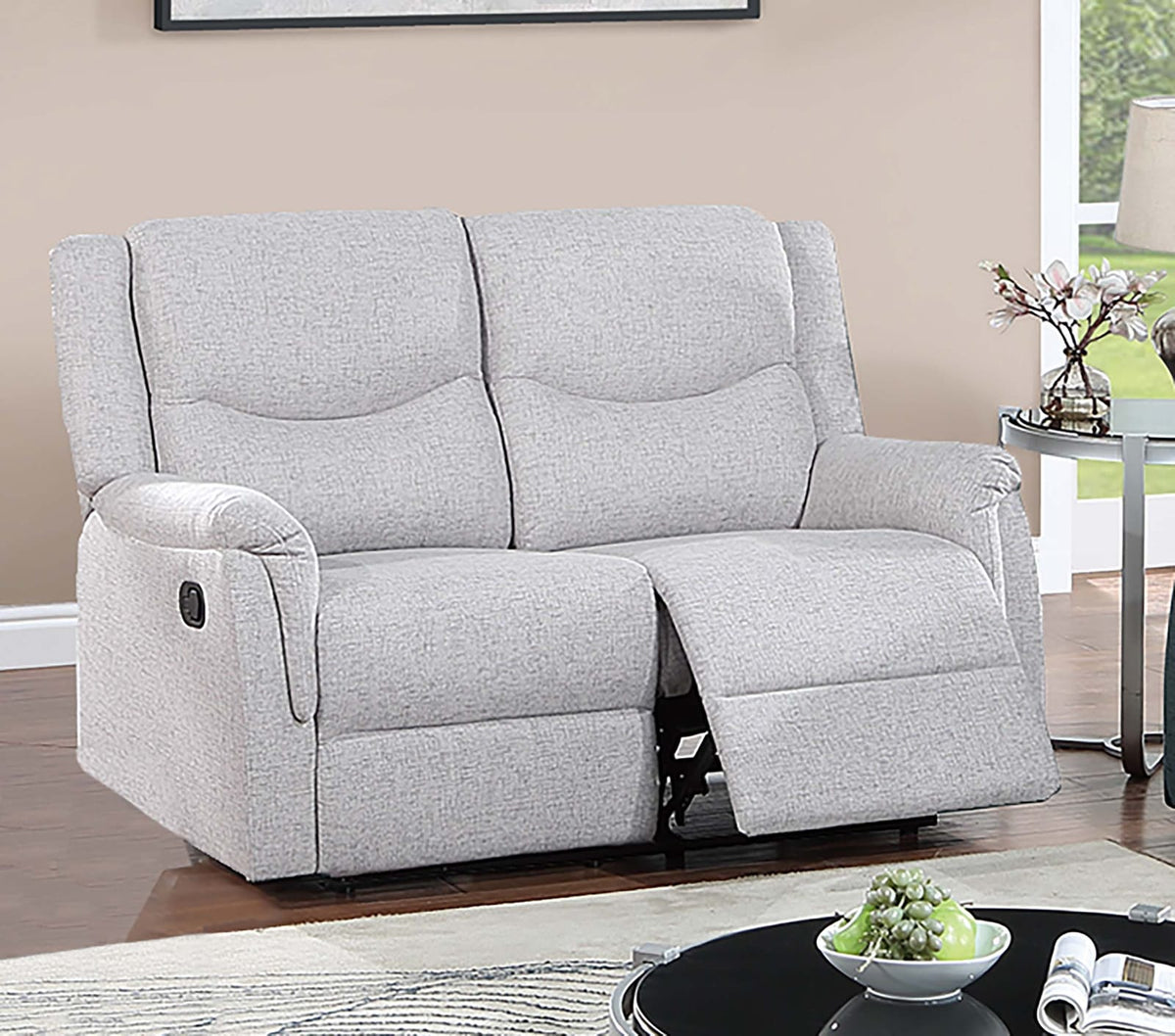 Off White Modern Recliner Loveseat - 37" x 53"