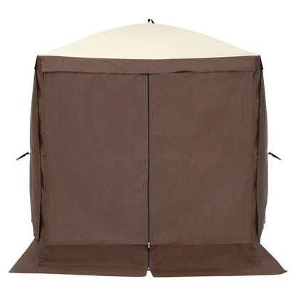 Brown 6x6FT Oxford Fabric Gazebo for Garden and Poolside Shade
