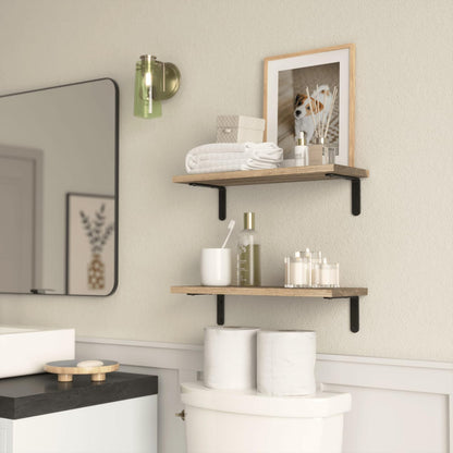 Rustic Wood Shelves Set of 2 - Farmhouse Floating Shelf for Wall Décor