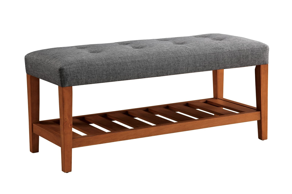 Gray Fabric Storage Bench - 40" x 16" Seat