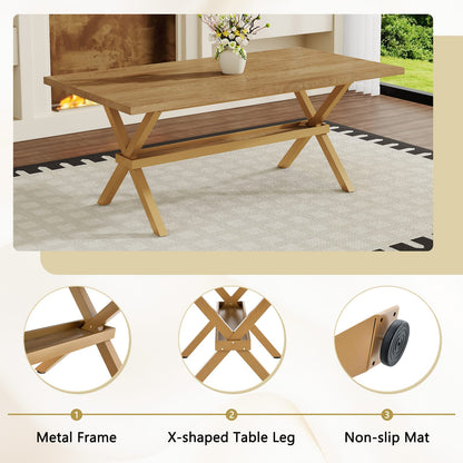 71 x 35.4 Wood Dining Table - Modern Minimalist Style