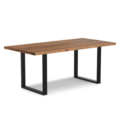 72 Inch Natural Acacia Wood Dining Table - Modern Industrial Style