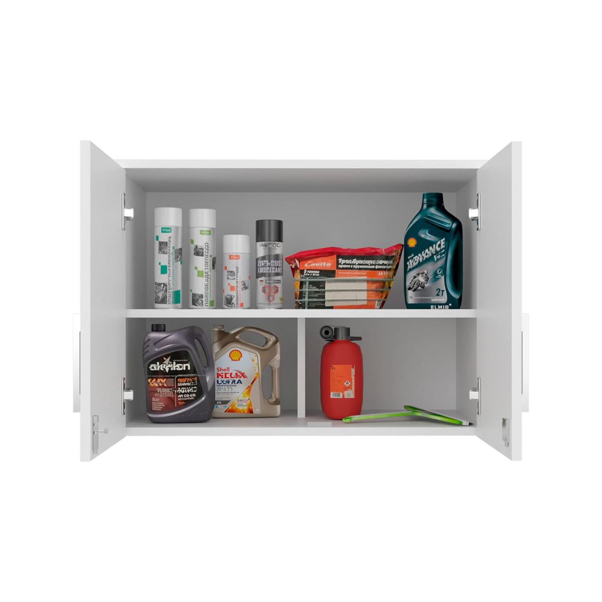 White Wall Cabinet for Tools Organization | Engineered Wood Storage