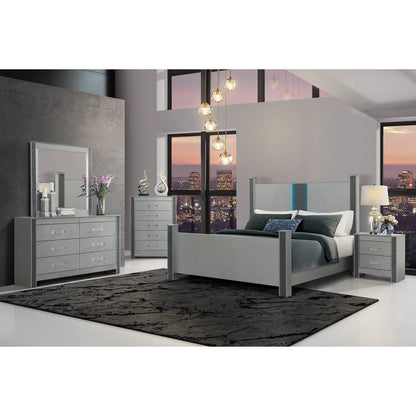 Lorenzo Silver Mirror - Contemporary Vanity Mirror