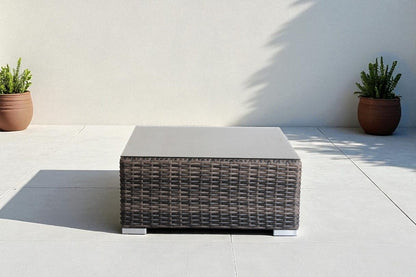 Multicolor Wicker Patio Table - 28 Inch Square for Outdoor