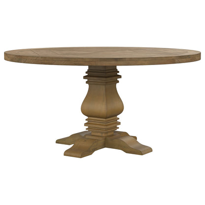 Rhea Rustic Honey Round Wood Dining Table - Seats 4