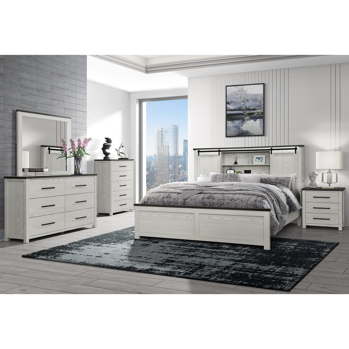 Beige Farmhouse Dresser Mirror - 44.76" x 38.86"