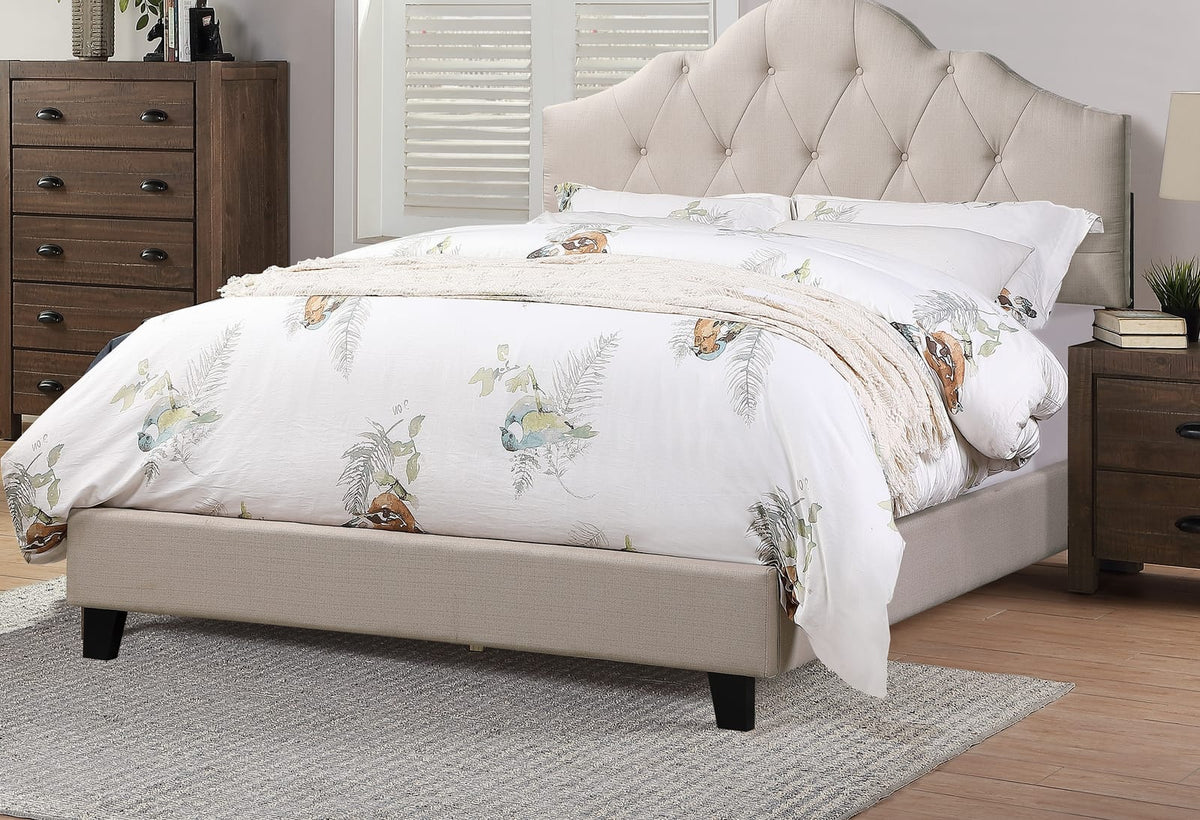 Full Size Light Brown Wood Bed Frame for Bedroom
