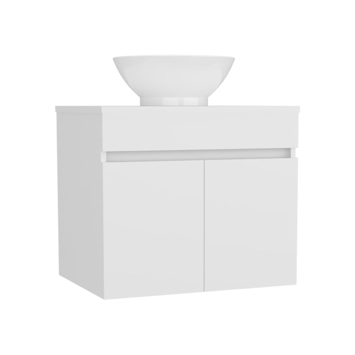 Modern White Bathroom Vanity with Sink & Storage