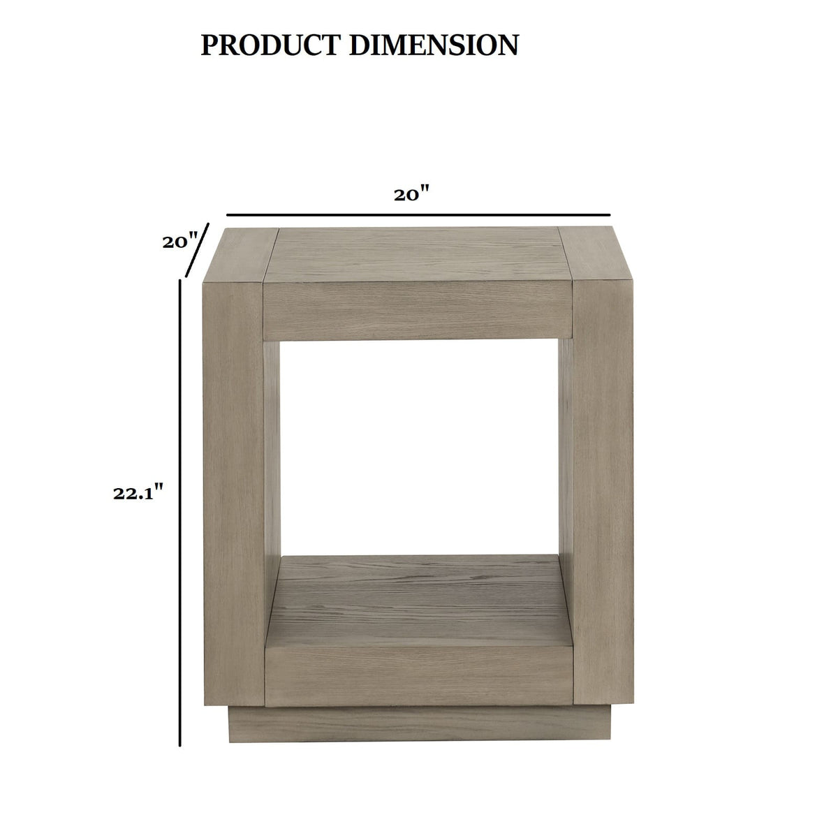 Natural Engineered Wood End Table - 20" Square for Living Room