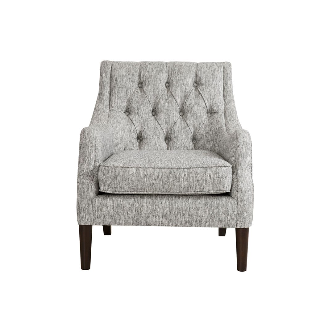 Grey Button Tufted Accent Chair - Comfortable & Stylish