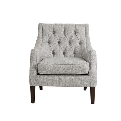 Grey Button Tufted Accent Chair - Comfortable & Stylish
