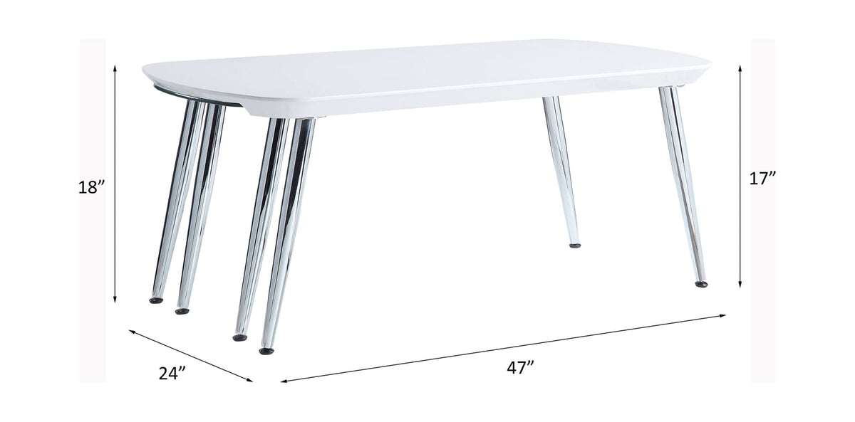 White Synthetic Wood Coffee Table with Pull-Out Top