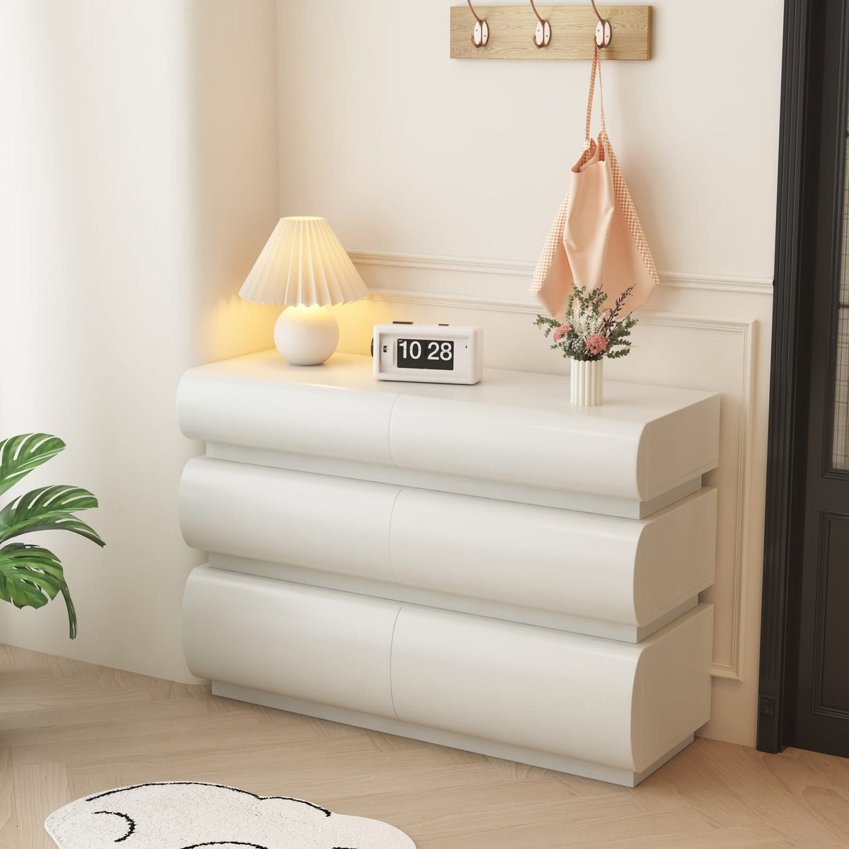 6-Drawer White Dresser - Bedroom Storage & Minimalist Style