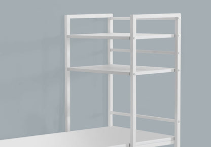 48" White Computer Desk with Storage Shelves for Home Office