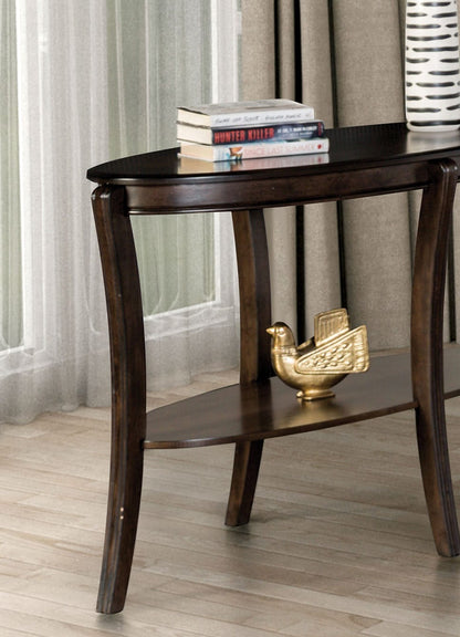 Walnut Oval Sofa Table - Traditional Style for Living Room