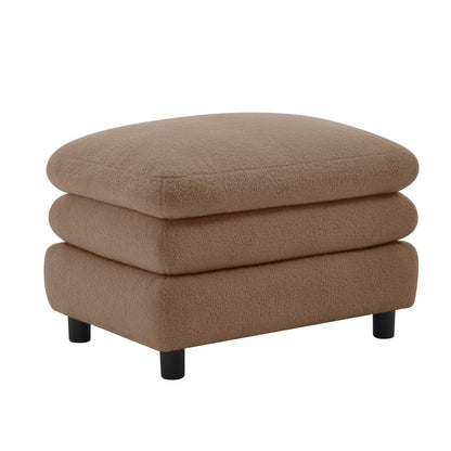 Camel Teddy Ottoman - Soft & Supportive Comfort for Living Room