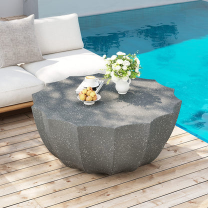 35.43" Modern Outdoor Waterproof Cement Coffee Table - Grey