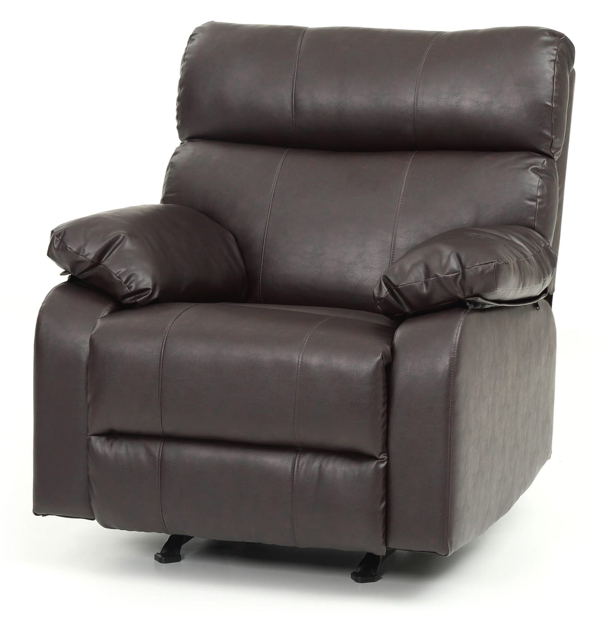 Dark Brown PU Recliner - 37" Wide Rocker for Living Room