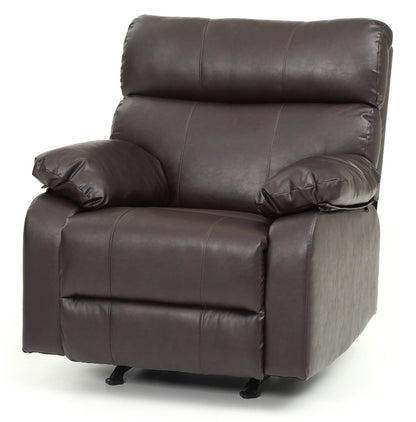Dark Brown PU Recliner - 37" Wide Rocker for Living Room