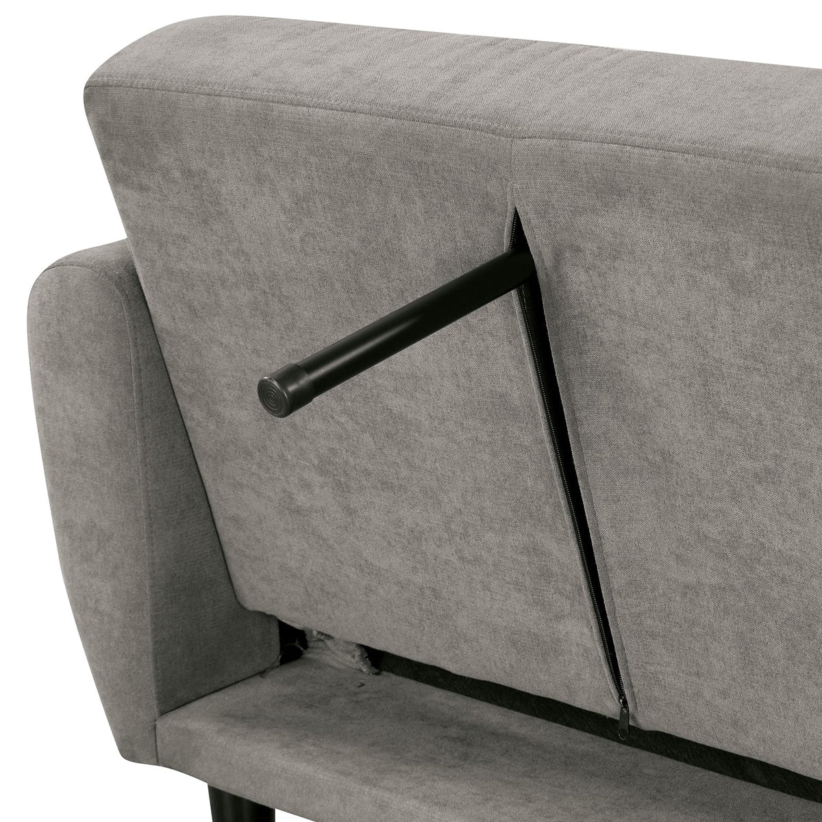 81" Gray Fabric Futon Sofa Converts to Bed