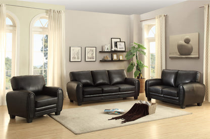Modern Black Sofa - 3 Seat Contemporary Style for Living Room