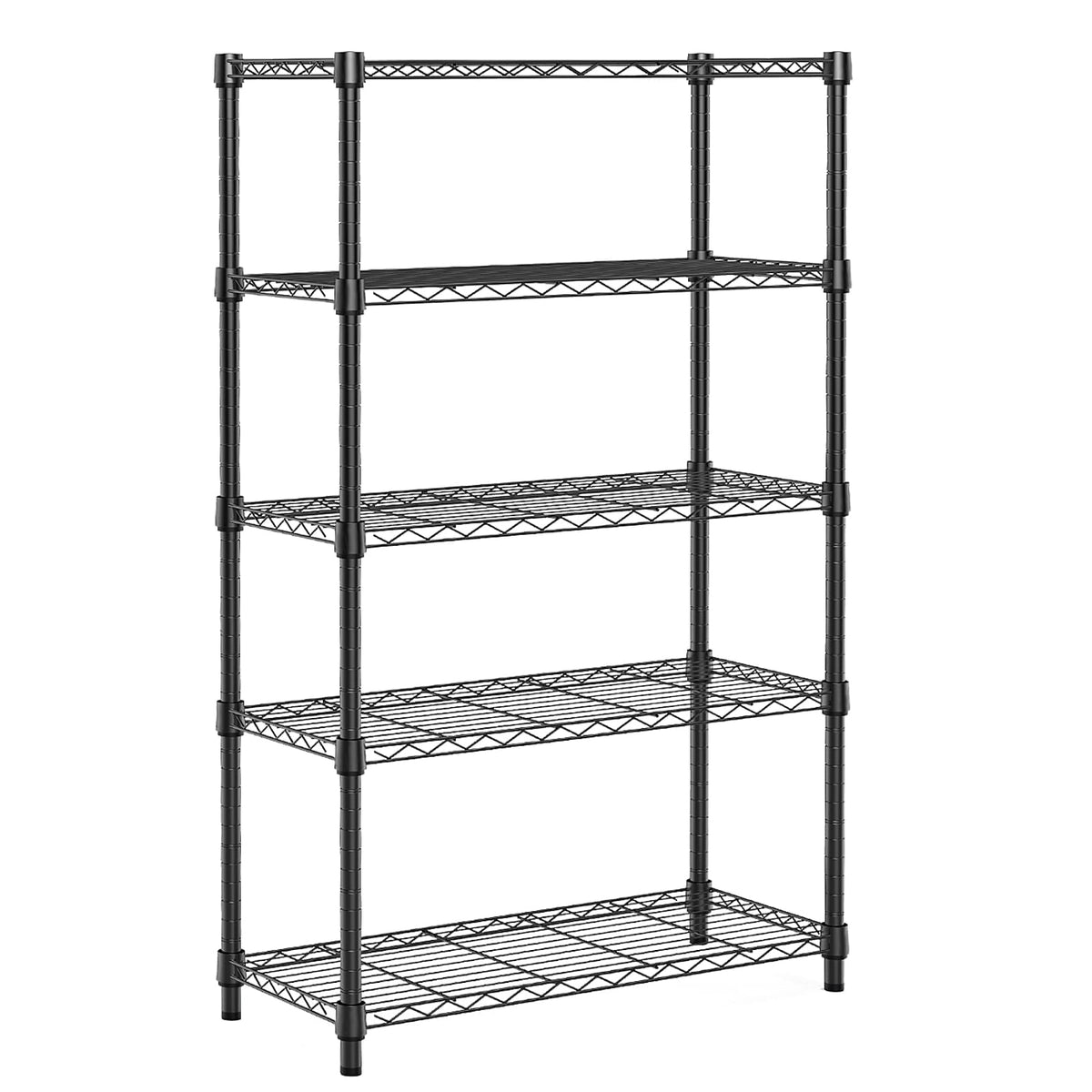 Black Carbon Steel Kitchen Shelving Unit - 5 Tier Storage