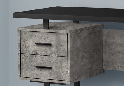 Computer Desk, 60"L Black Storage Desk - Home Office Workspace