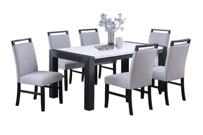 6-Piece Dining Table Set - Charcoal & White