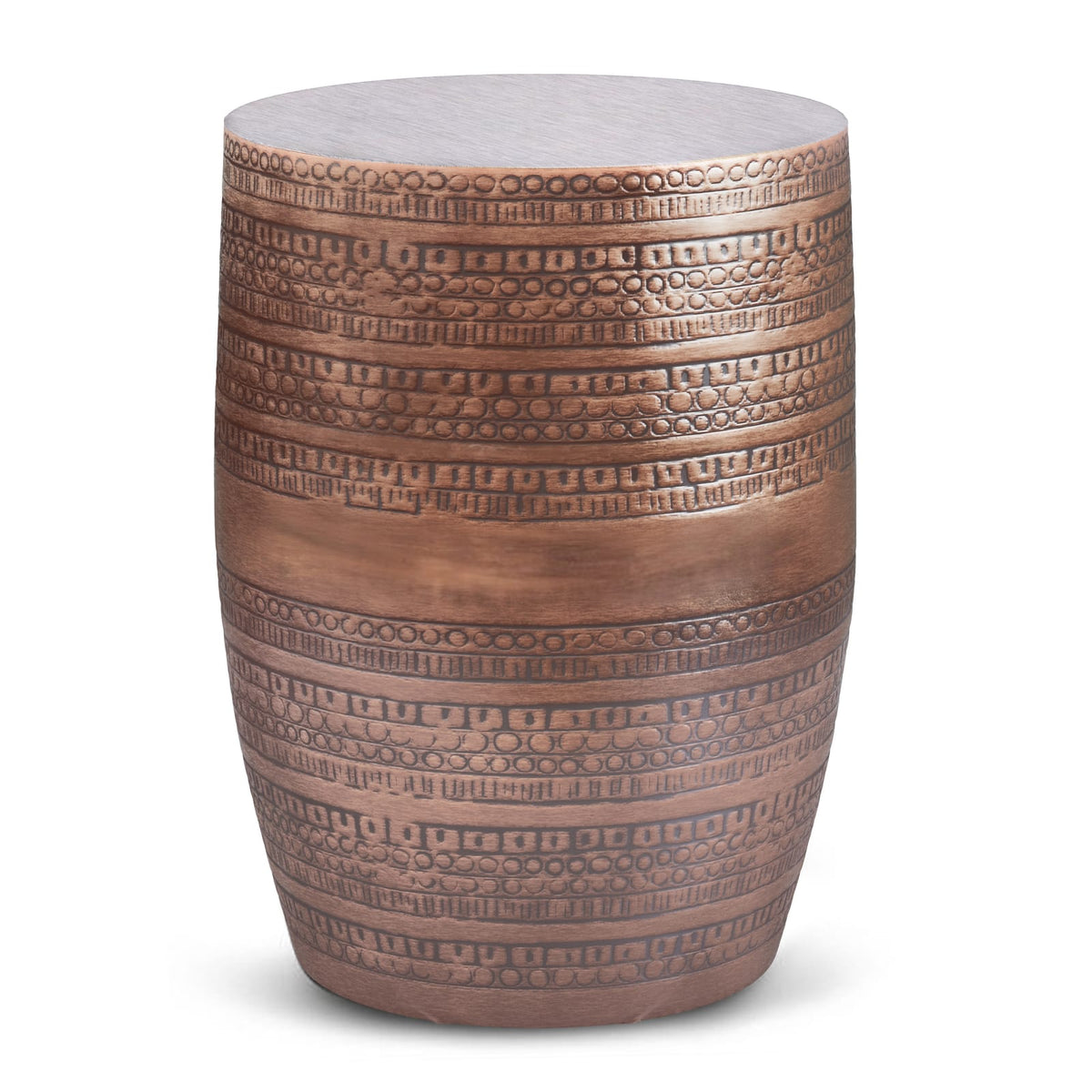 Bronze Metal Accent Table - 15 Inch Wide Boho Side Table