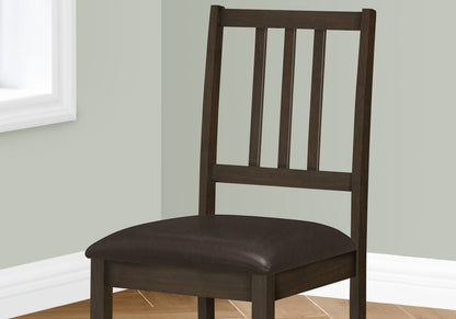 Espresso Faux Leather Dining Chairs - Set of 2 for Living Room