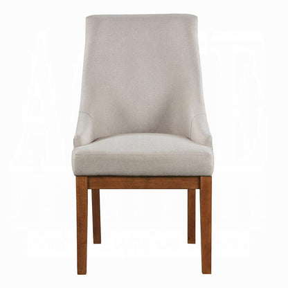 Traditional Brown Wood Dining Chairs Set of 2 Sloped Arms