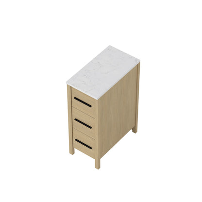 Natural Wood Bathroom Vanity Cabinet - 22" Storage