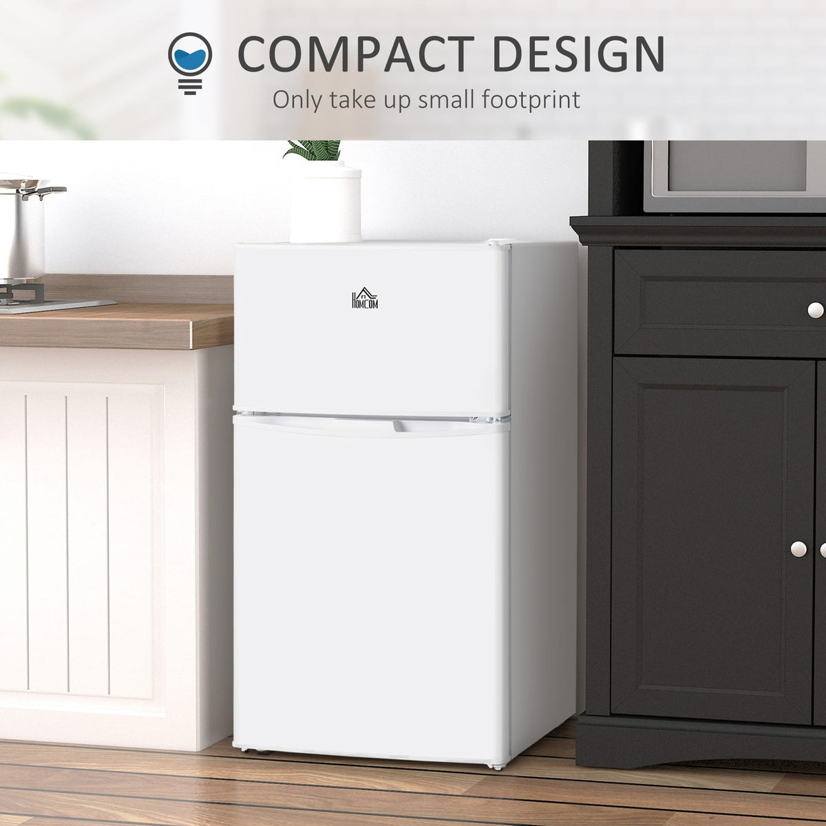 Mini Fridge with Freezer - 3.2 Cu.Ft Compact White Refrigerator for Dining Room