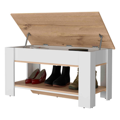 Daffodil Bench - Liftable Storage Bench, Multicolor Engineered Wood