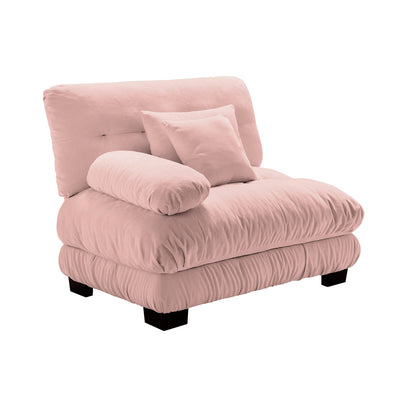 Pink Chenille Pariss Sofa - 2 Seat Armless