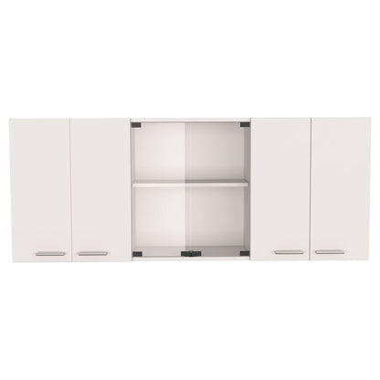 White Wall Cabinet with Shelves - 12.4 x 59.1"