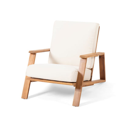 Paloma Club Chair - Beige Acacia Wood Patio Seating