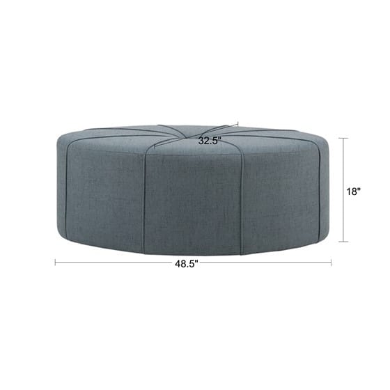 48" Blue Solid Wood Ottoman - Modern Living Room Accent Table