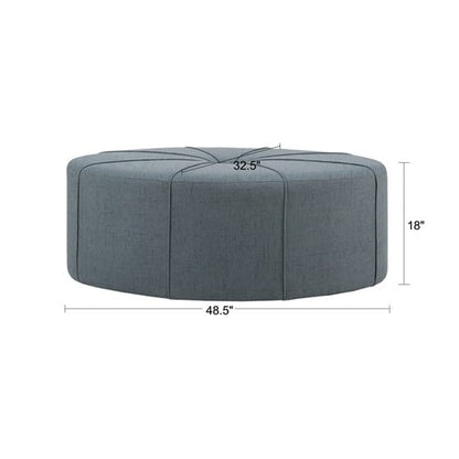 48" Blue Solid Wood Ottoman - Modern Living Room Accent Table