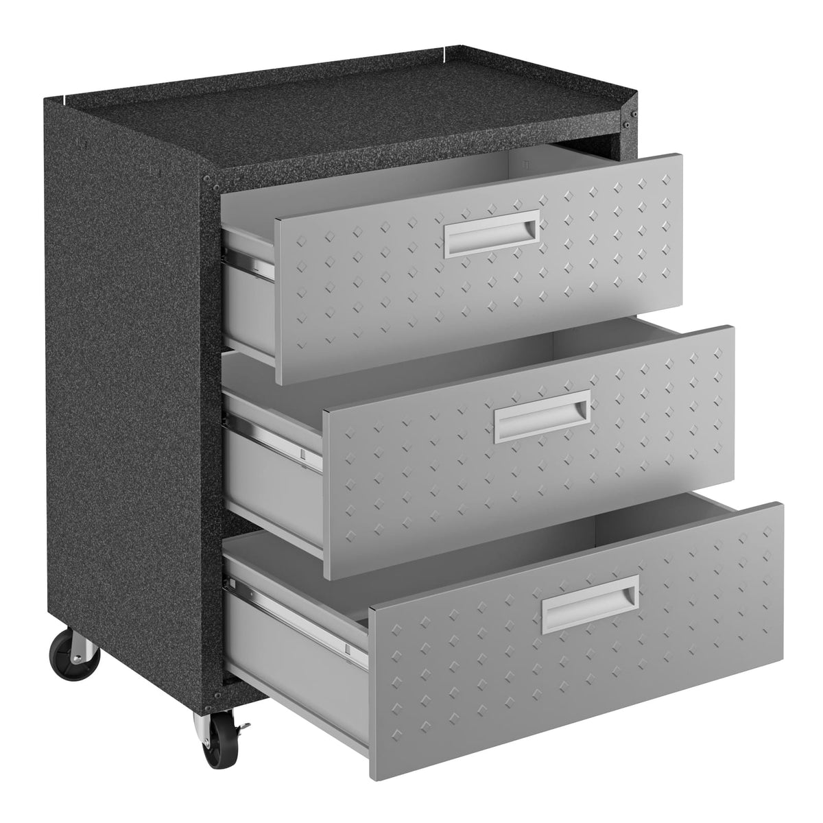Dark Grey Rolling Garage Cabinet - 31.5" Storage