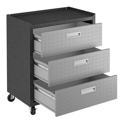 Dark Grey Rolling Garage Cabinet - 31.5" Storage
