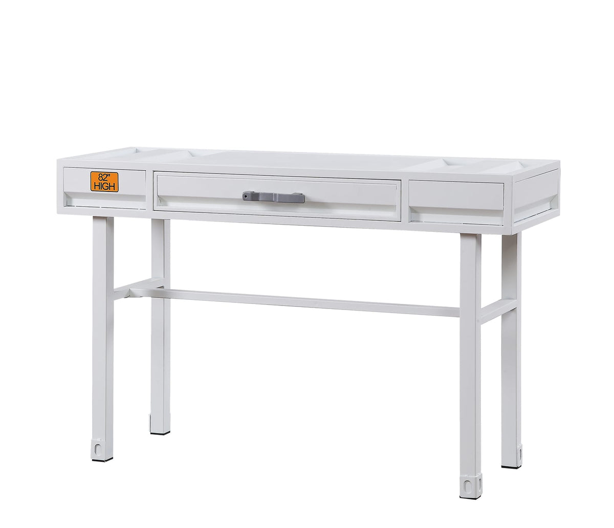 Cargo White Finish Vanity Desk - Storage & Industrial Style