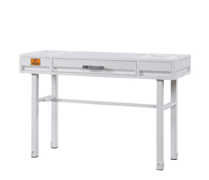 Cargo White Finish Vanity Desk - Storage & Industrial Style