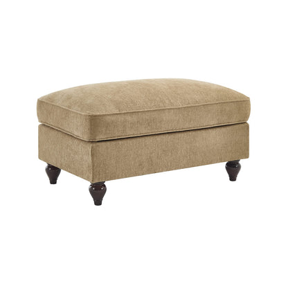 Light Coffee Chenille Ottoman - Comfortable Accent Piece for Living Room
