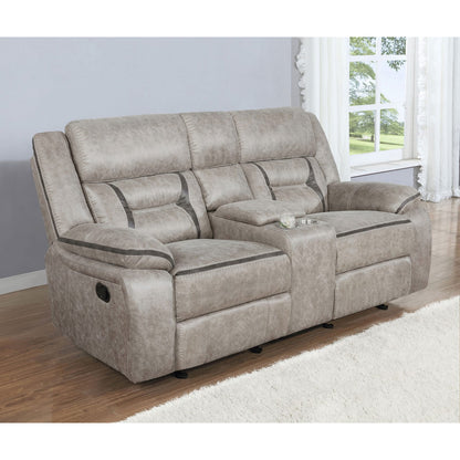 Taupe Upholstered Glider Loveseat - 77" Primary Living Space for Living Room