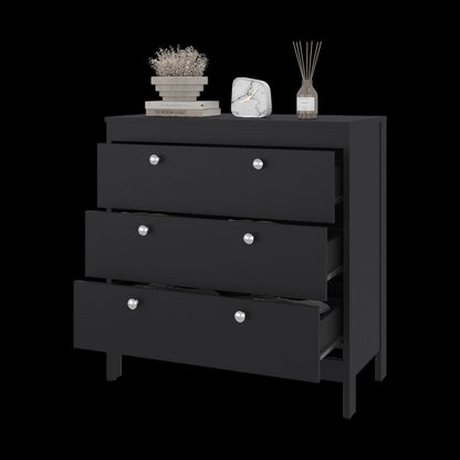 Wenge 3-Drawer Chest - Bedroom Storage