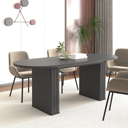 Extendable Black MDF Dining Table for Kitchen or Dining Room