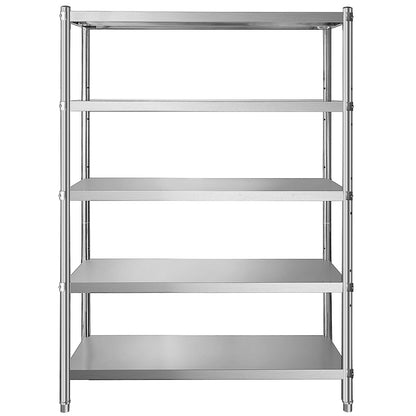 Stainless Steel Shelving Unit - 5 Tier Adjustable Storage Rack